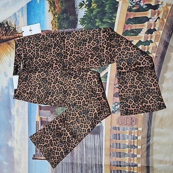 7 For all Mankind Animal Print Pants Size 25 NWT‎ - Picture 1 of 11
